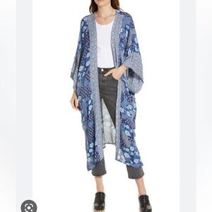 Treasure Bond Navy Floral Mix Duster One Size